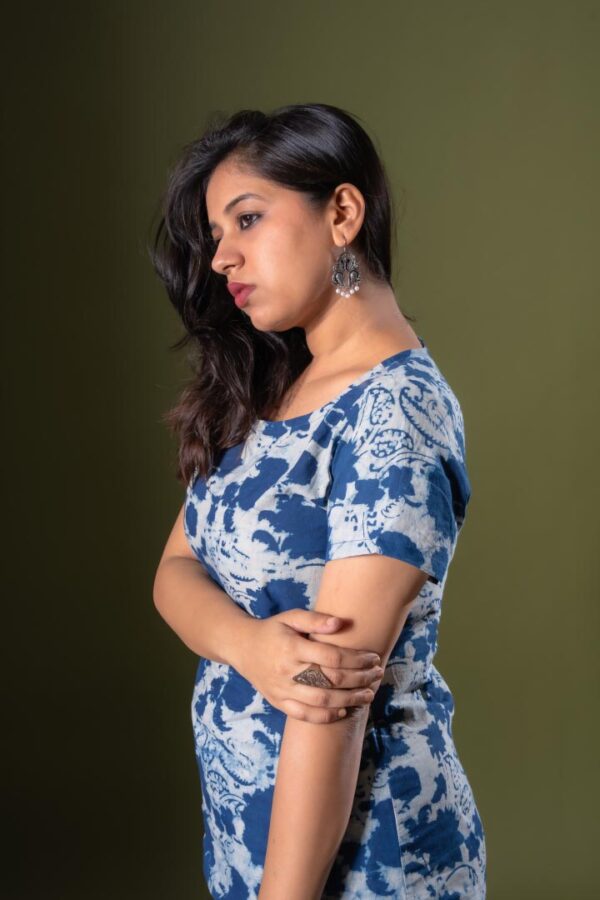 Indigo Blue T Shirt Top - Image 3