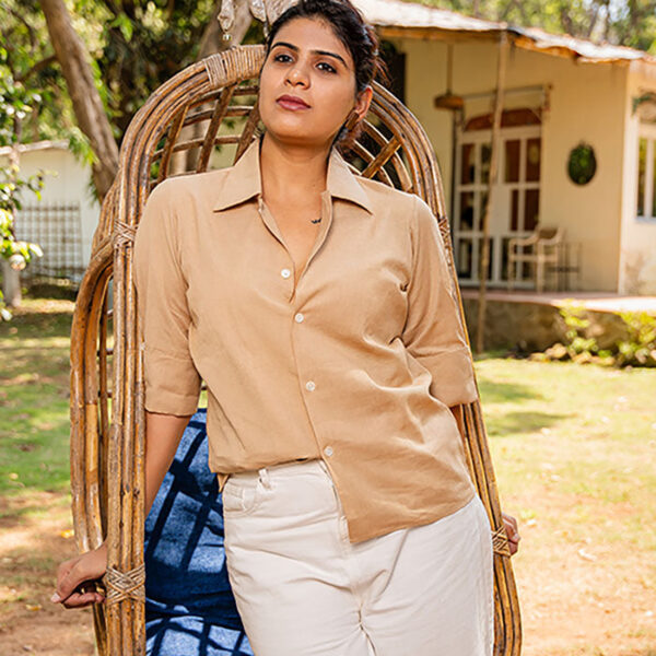Cotton Linen Beige Shirt