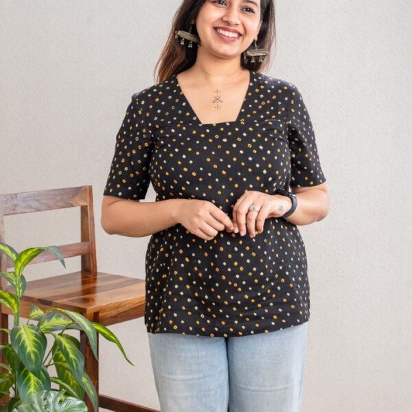 Black Bandhani Tunic