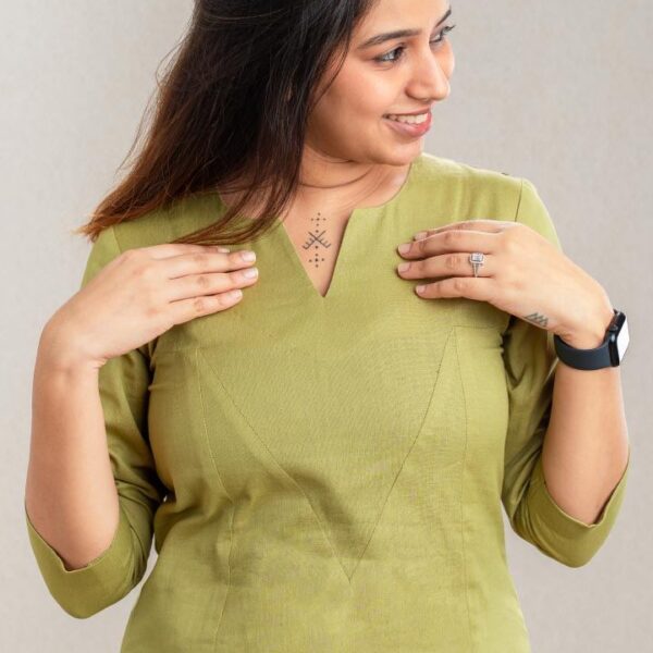 Green Panel Kurta