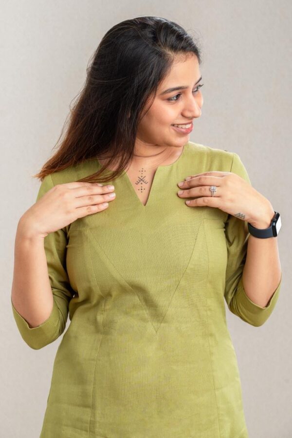 Green Panel Kurta