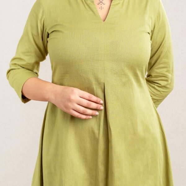Green Pleat kurta