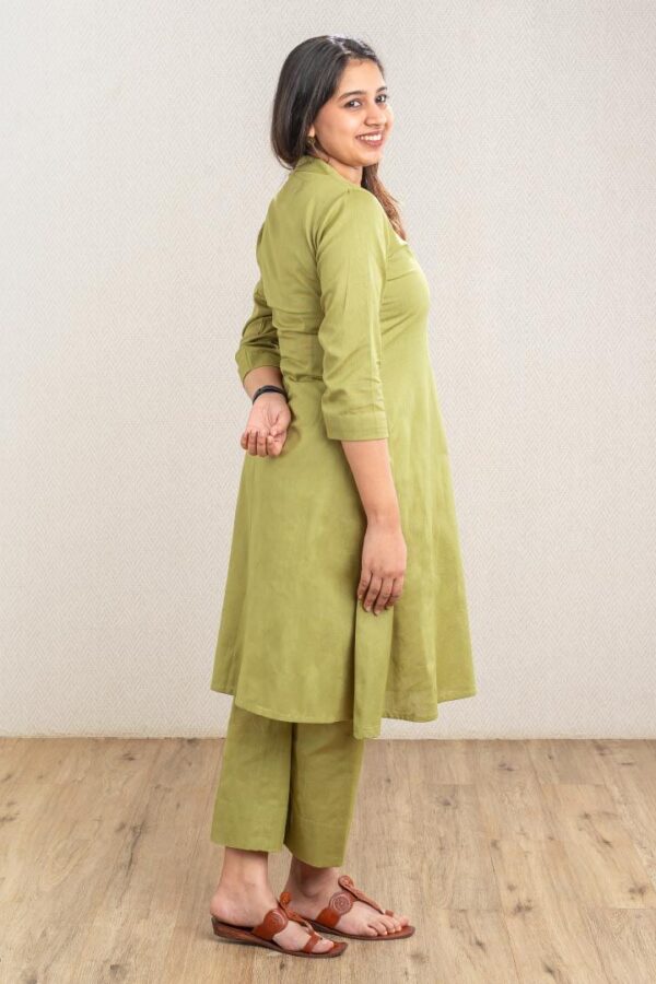 Green Pleat kurta - Image 4