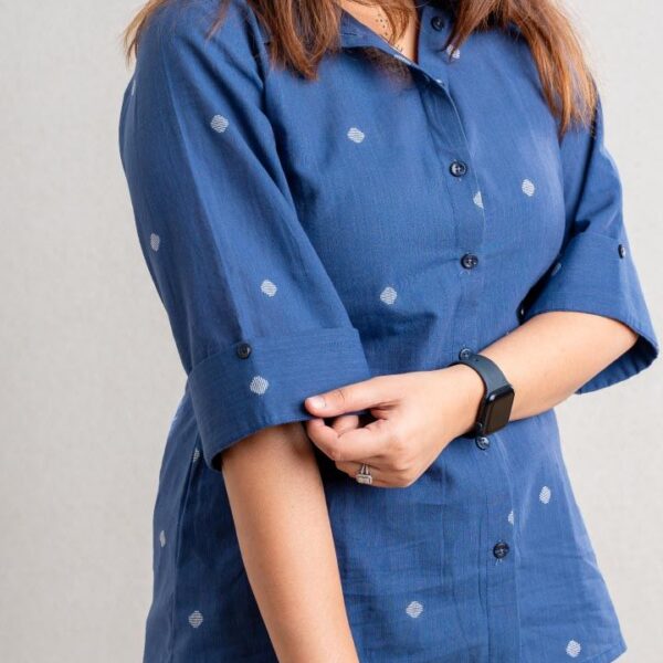Blue Shirt With Polka