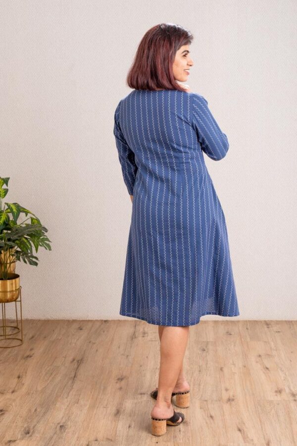 Blue Dress With Zig Zag - Image 3