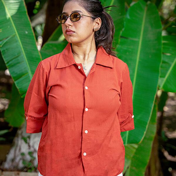 Cotton Linen Rust Shirt