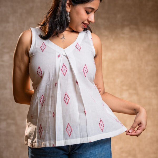 White Handloom Short Kurta