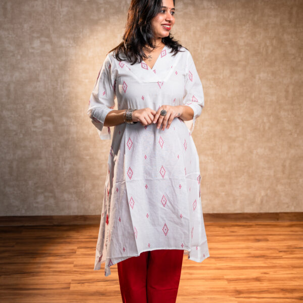 White Full Sleeves Kurta
